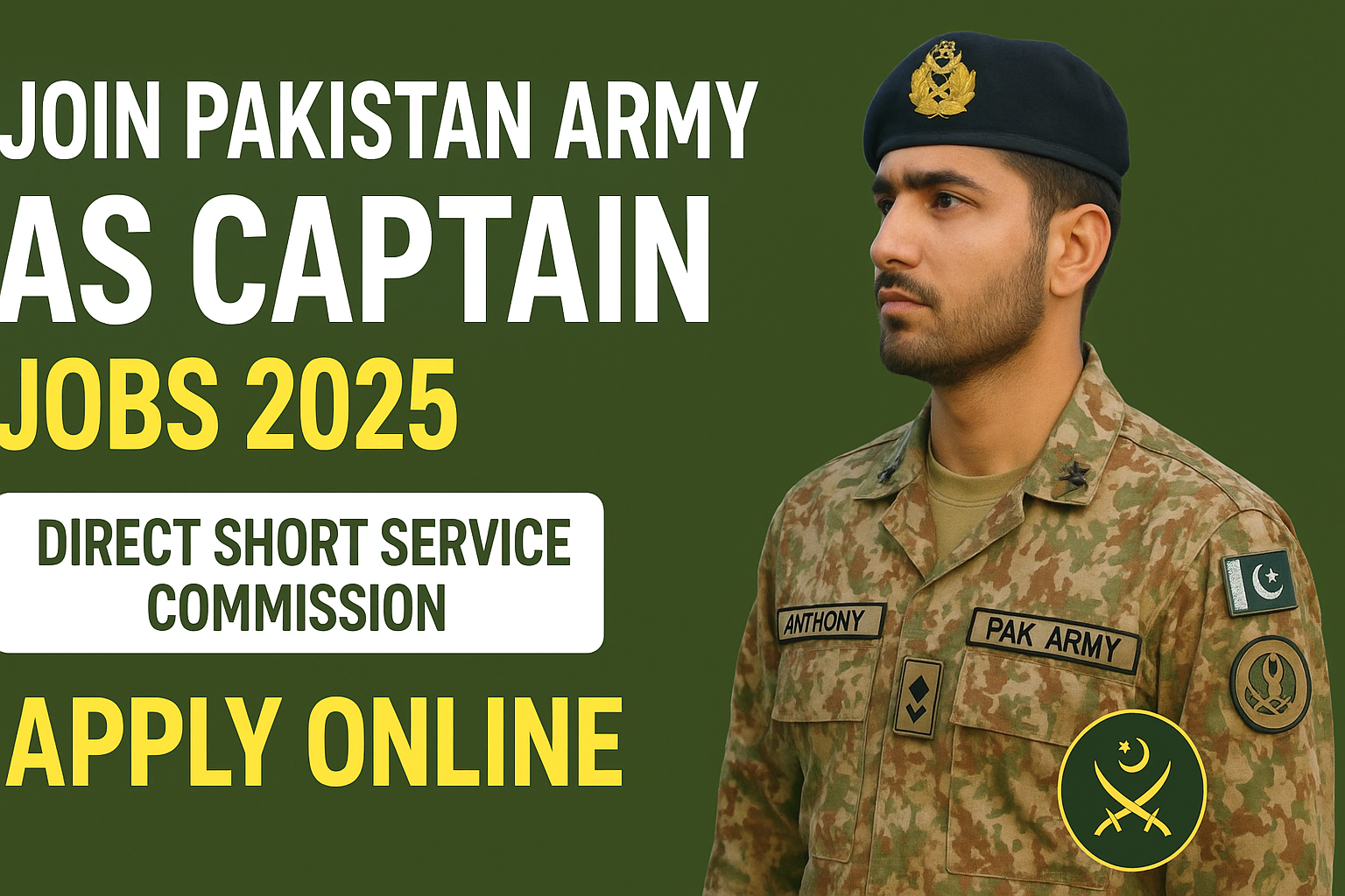 Join Pakistan Army as Captain Jobs 2025 Join Now