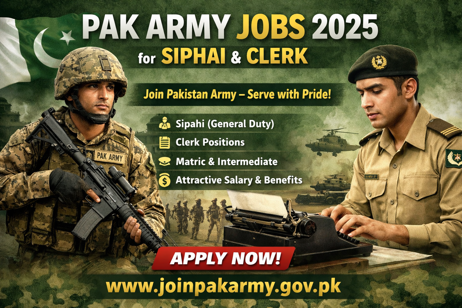 Pak Army Jobs 2025 for Siphai & Clerk Join Now