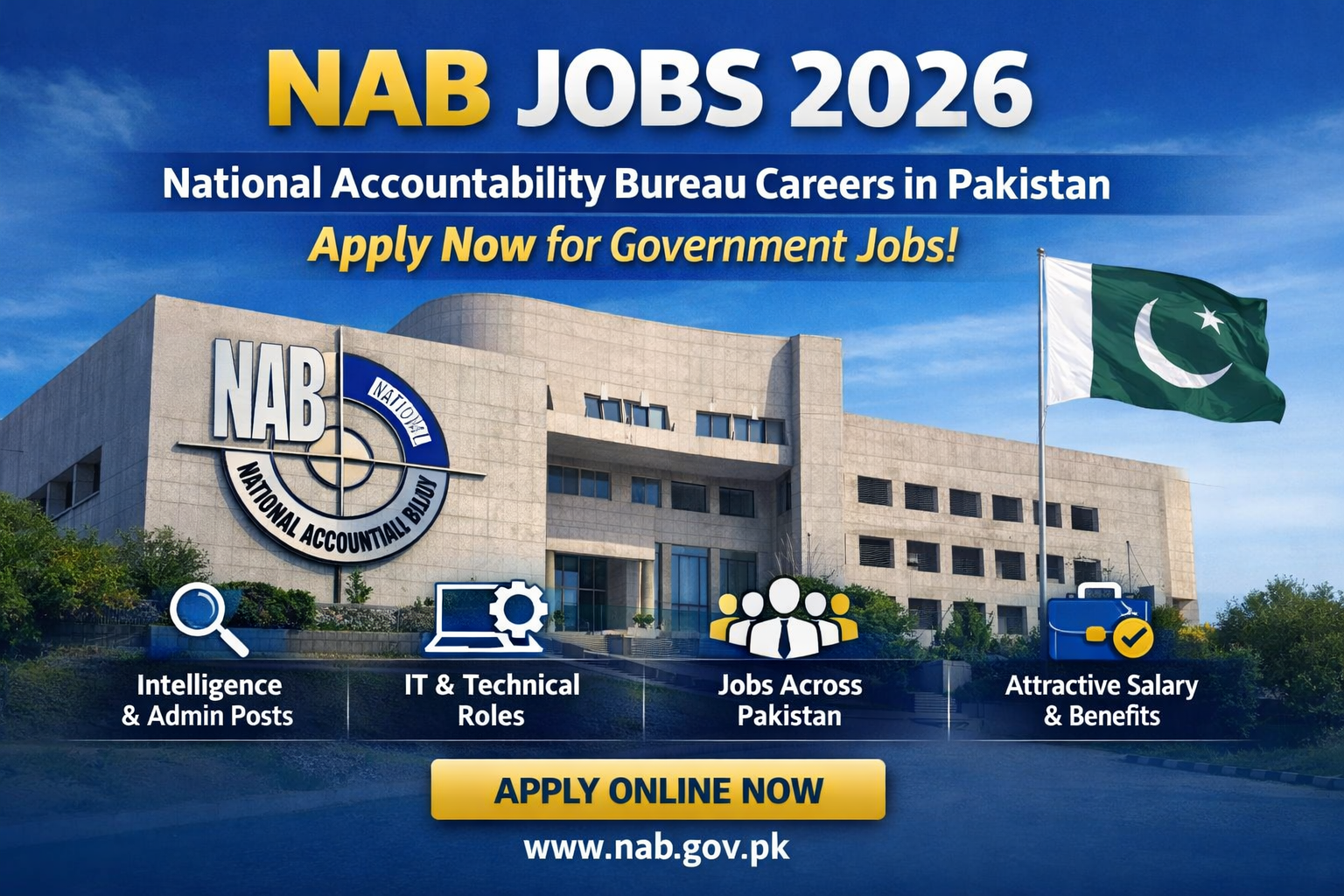 NAB Jobs 2026 – National Accountability Bureau Careers 2026 | Apply Now for Government Jobs in Pakistan Join Now