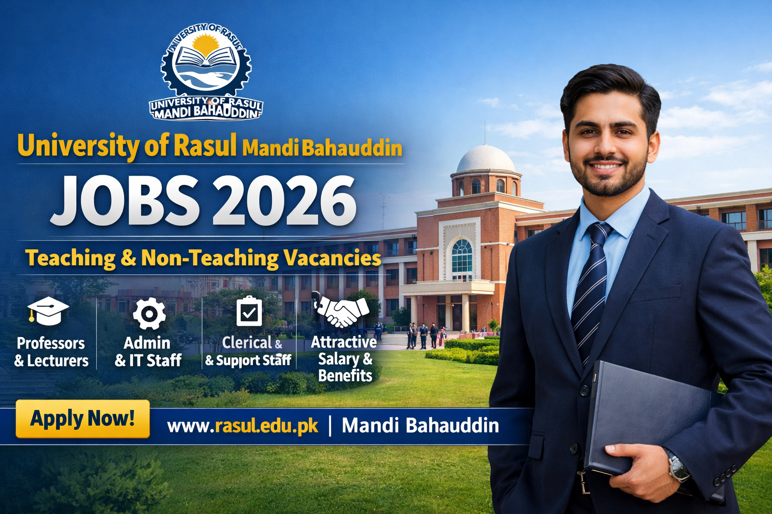 University of Rasul Mandi Bahauddin Jobs 2026 – Latest Teaching & Non-Teaching Career Opportunities