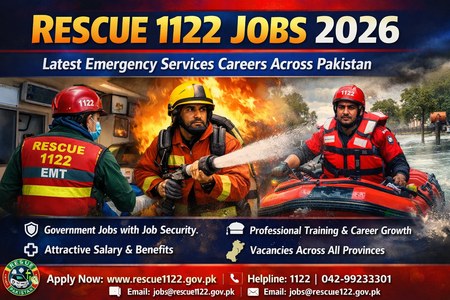 Rescue 1122 Jobs 2026 – Latest Emergency Services Career Opportunities with Attractive Benefits